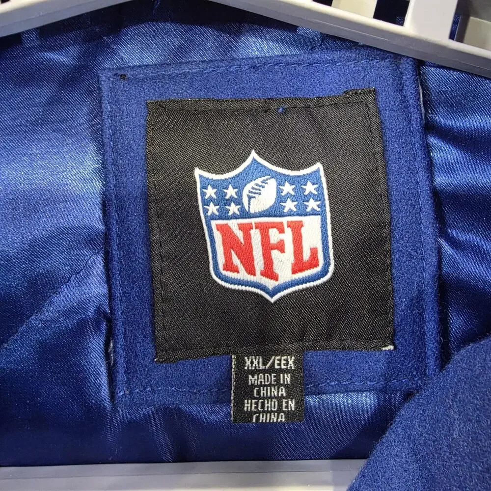 VTG New York Giants Jacket Mens 2XL Blue‎ NFL Football 3X Super Bowl Champions